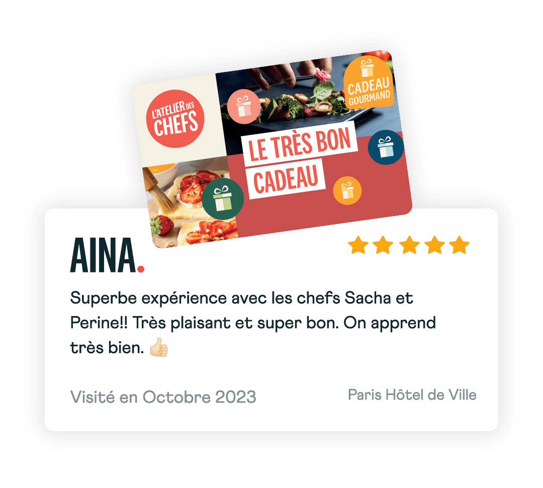 la carte cadeau de L'ateliers des Chefs