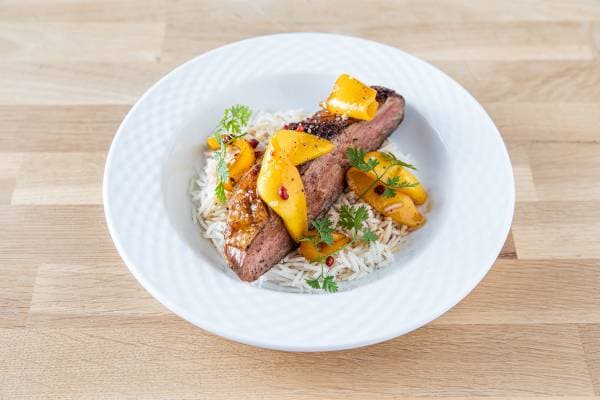 Filet de canard aux mangues et poivres