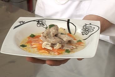 Blanquette de veau minute, pommes de terre grenailles à l'anglaise