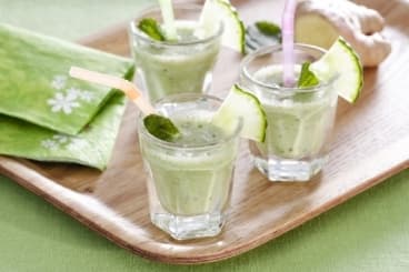 Milk-shake concombre et menthe, Fromage à la Crème nature Elle&Vire