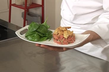 Tartare de boeuf à l'italienne et rosti de pomme de terre