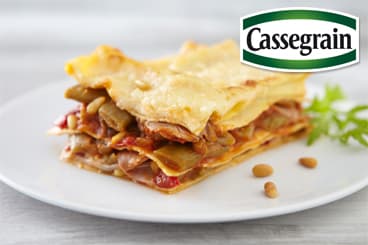 Lasagnes de Haricots Plats Cassegrain et jambon de Parme