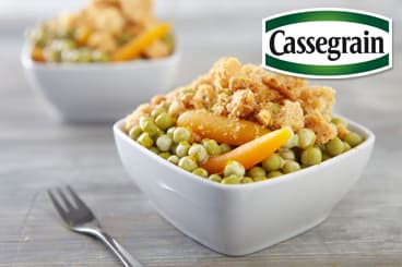 Crumble parmesan de Petits Pois Carottes Cassegrain  au curry