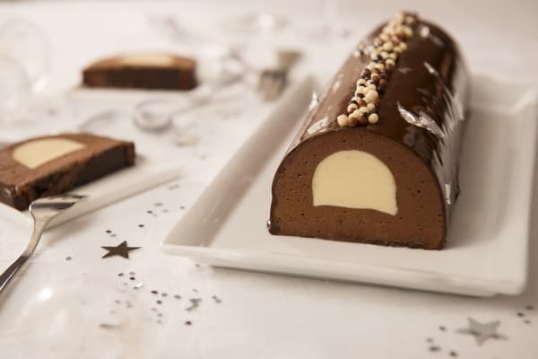 Bûche au chocolat et à la vanille Bourbon