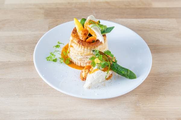 Vol au vent terre et mer aux légumes de saison