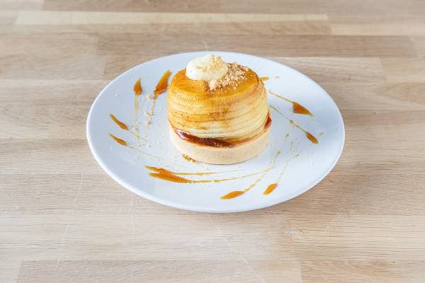 Tartelette pomme au four caramélisée, crème vanille 