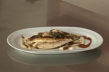Saint-pierre rôti, coulis de chou-fleur