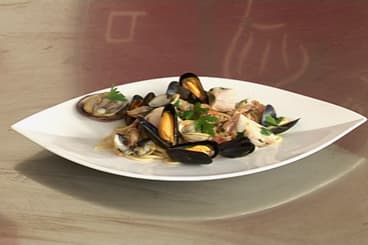 Spaghetti au blé complet aux fruits de mer