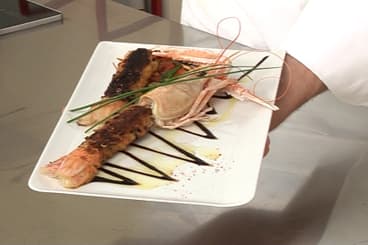 Langoustines panées au grué de cacao