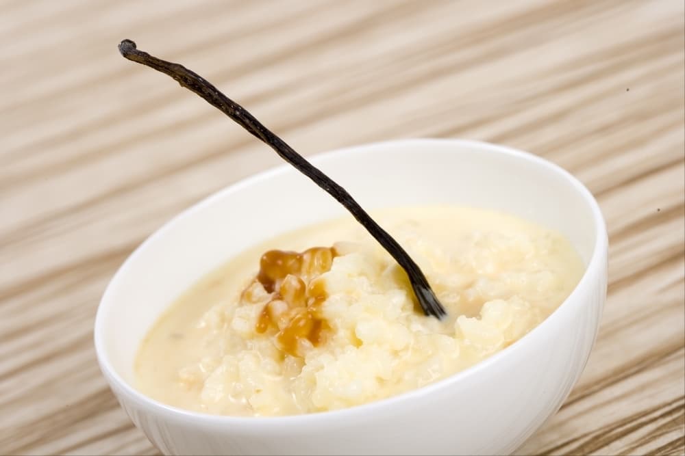 Riz au lait vanillé, caramel demi-sel