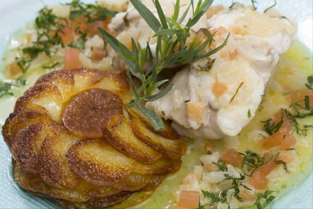 Tronçon de lotte Dugléré, pomme Anna