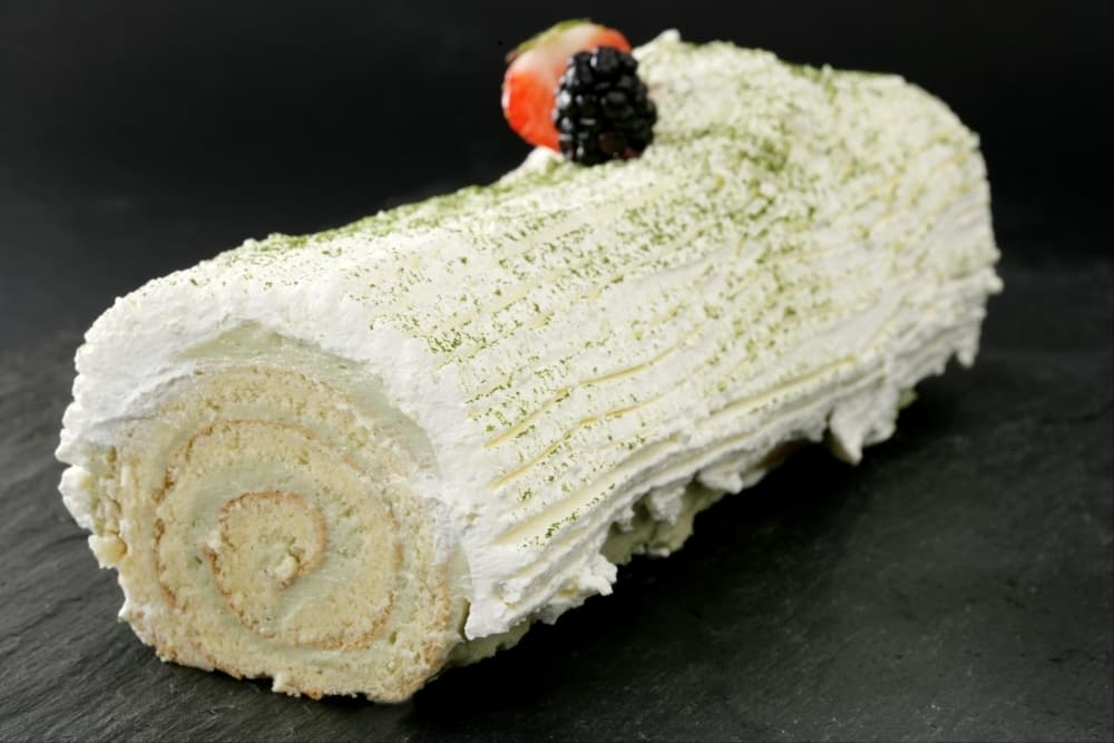 Bûche de Noël au thé vert