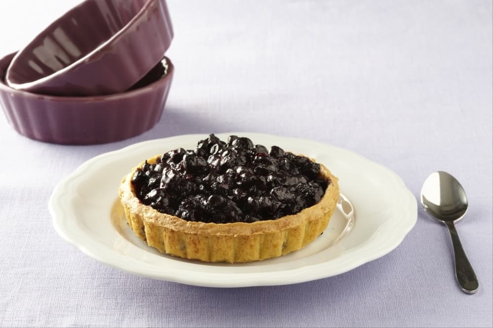 Tartelette aux myrtilles et crème d'amande