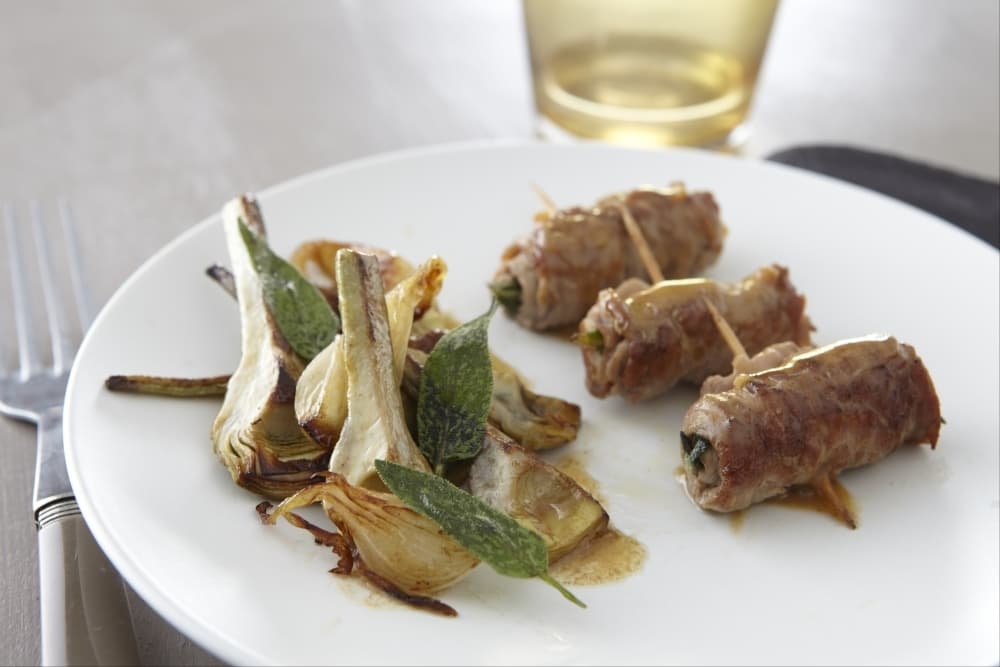 Saltimbocca de veau aux artichauts