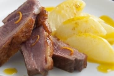 Filet de canette et navets glacés à l'orange et au gingembre