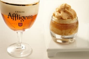 Verrine caramel poire à la bière Affligem de Noël aux saveurs d'une bûche