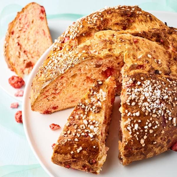 Brioche aux pralines roses
