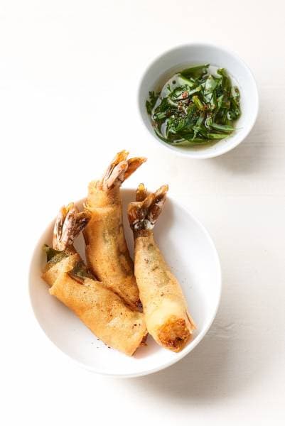 Croustillant de gambas aux algues