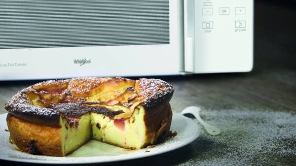 Far Breton aux pêches plates avec le micro-ondes Chef Plus Whirlpool