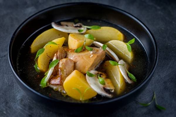 Foies gras poché