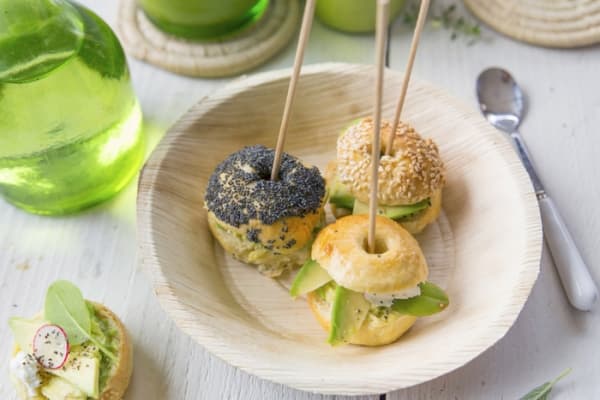 Mini bagels avocat et fromage frais