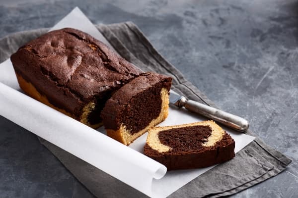 Gâteau marbré au chocolat noir
