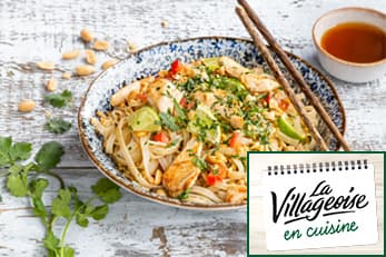 Pad thaï au poulet, sauce tamarin et vin blanc 