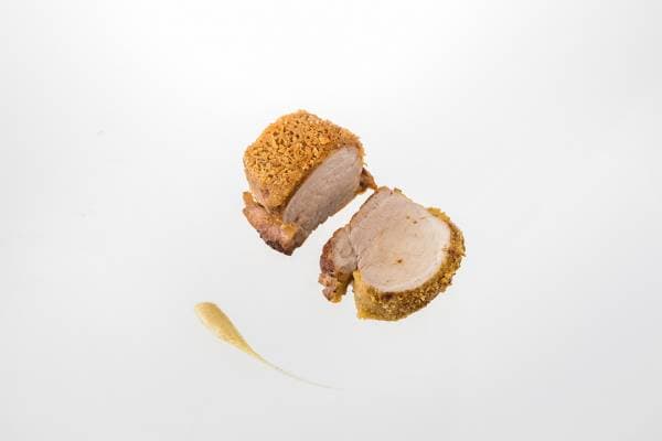 Filet mignon de porc basse température, croûte de moutarde
