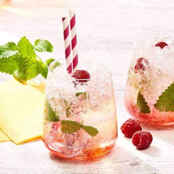 Cocktail virgin mojito aux framboises