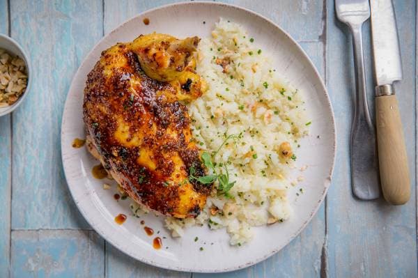 Poulet moelleux croustillant miel-moutarde