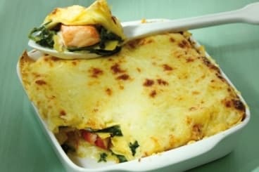 Lasagne au saumon et aux épinards