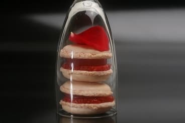 Macaron champagne rosé et fraises