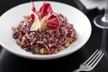 Risotto à la trévise et au vin rouge