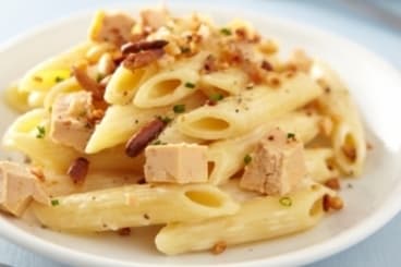 Penne au foie gras et pignons de pin