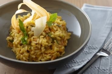 Risotto à la carotte et au basilic