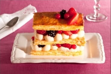 Mille-feuille tiède aux fruits rouges