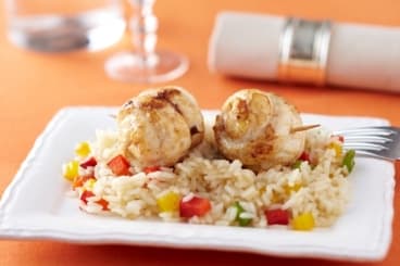 Roulade de sole, riz aux poivrons