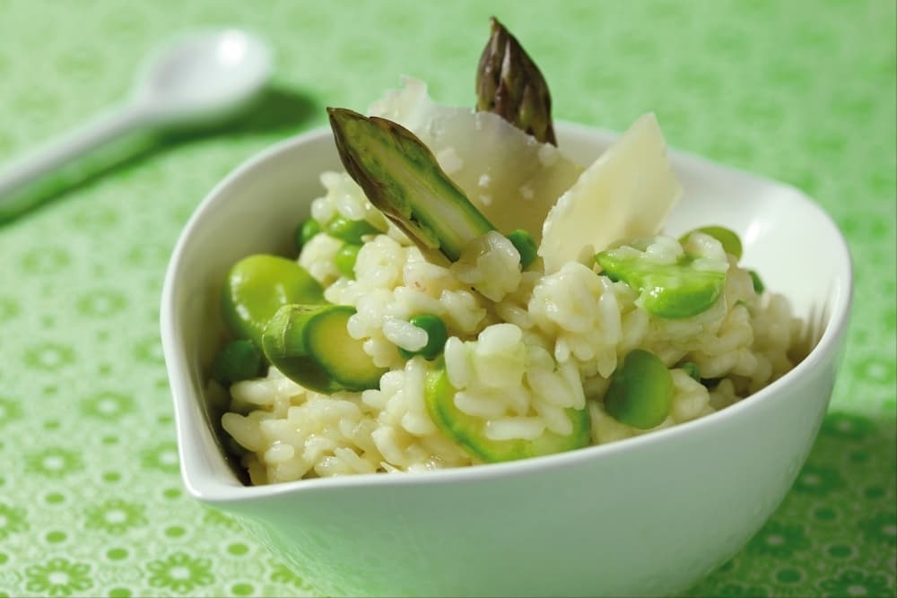 Risotto aux asperges vertes et cantal