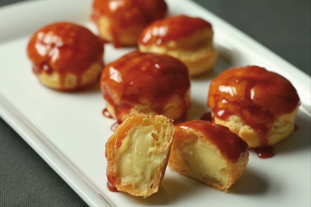 Choux à la crème vanille, caramel au beurre salé