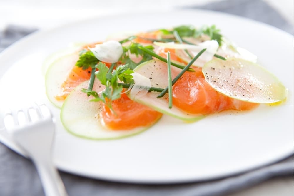 Carpaccio de saumon et pomme verte