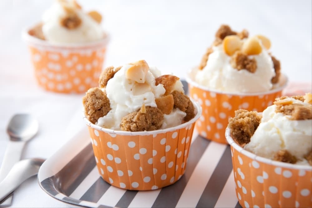 Frozen yogourt aux cookies macadamia et aux noix de cajou