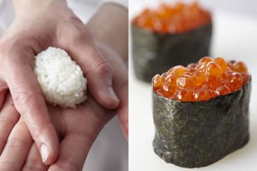 Sushi cuirassé aux œufs de saumon