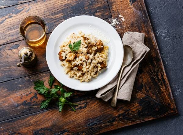 Risotto aux champignons des bois à l'huile de truffe blanche
