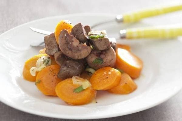 Rognons d'agneau et carottes nouvelles