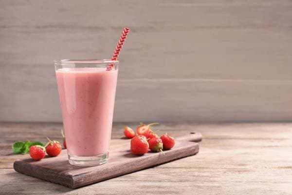 Smoothie banane - fraise - menthe