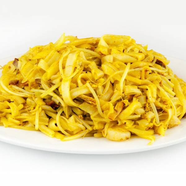 Curry végétarien aux nouilles de riz et pâte de curry jaune