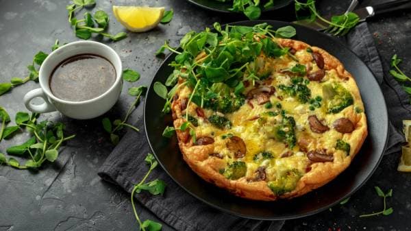 Tortilla aux pleurotes et poireaux fondants