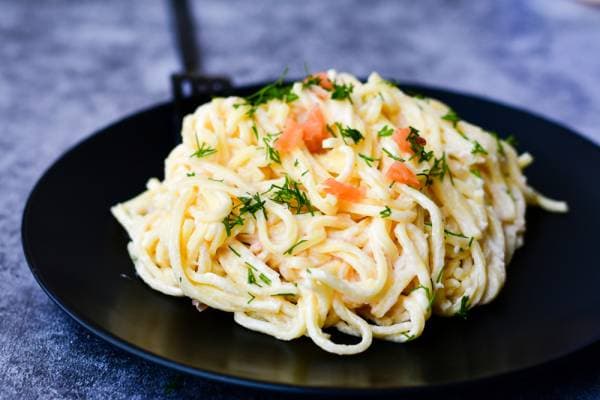 Spaghetti aux miettes de haddock fumé