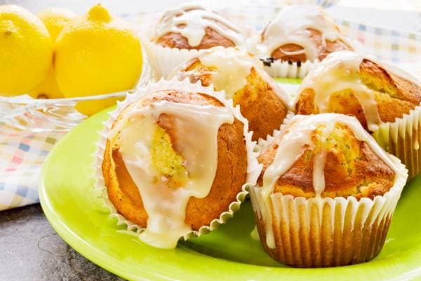 Muffin citron vert, glaçage citron 