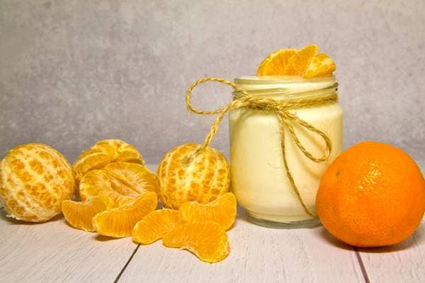 Crème clémentine, fruits de la passion et tuile à l'orange